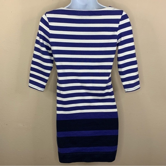 Banana Republic Blue White Striped Dress Stretch Petite Extra Small - Picture 11 of 11